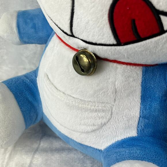 Vtg Doraemon Plush 17" Large Real Bell Blue White Stuffed Toy USA Seller 1999 - Picture 9 of 14